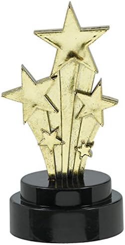 Amscan Hollywood plastični trofej, 4 - paket od 6, zlato / crno