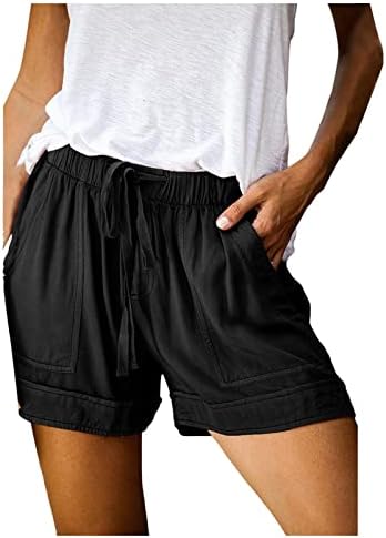 NDVYXX ženske kratke hlače 2023 velike kratke hlače s vezicama ljetni elastični struk ležerni lagani