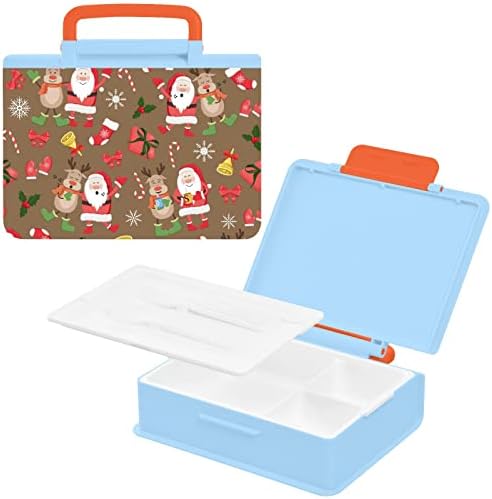 Santa Claus Kids Bento kutija, posude za ručak za odrasle / djecu / dijete / dijete, sa kašikom i vilicom za obrok u gomilu, hranom sigurnim materijalima