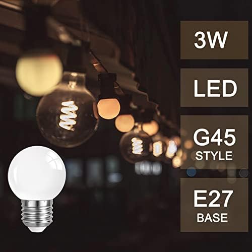 Belaufe E27 3w LED G14 sijalica, G45 LED sijalica 20w ekvivalentna, E26 E27 Srednja baza meka Bijela