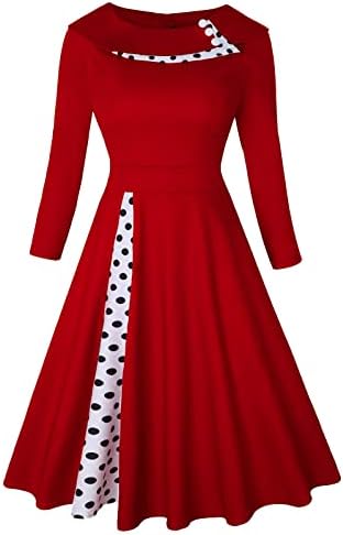 Ženske gotičke haljine za zabave Halloween Vintage Swing Dress Fashion Patchwork 3/4 rukavi