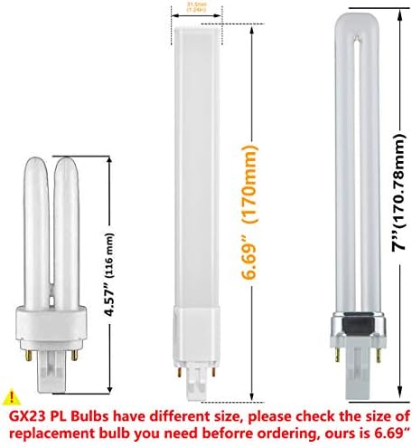 Nevjerovatna snaga 2-Pakovanje 6w LED Gx23 PL lampa GX23d 2-pinska baza 13W CFL/kompaktna fluorescentna lampa zamjena 120v Jednocijevna LED pl horizontalne ugradne sijalice