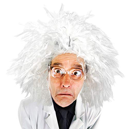 Skeleteen Mad Scientist Costume Wig-Crazy bijele perike za kostime - 1 komad