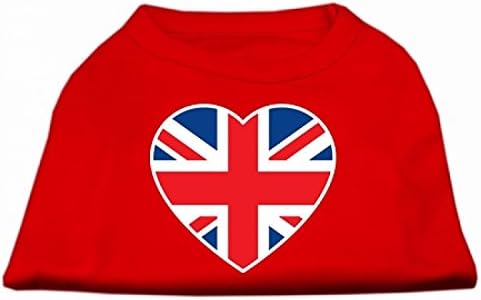 Mirage Pet proizvodi Britanska zastava košulja za ekranu srca, X-velika, crvena
