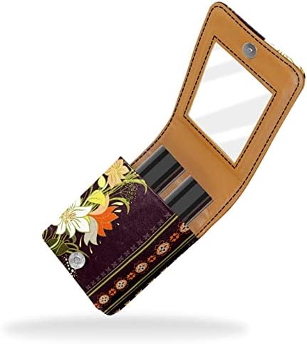 Vintage Bohemia Florals šminka ruž za usne sa ogledalom za torbicu| kozmetička torbica sa ogledalom