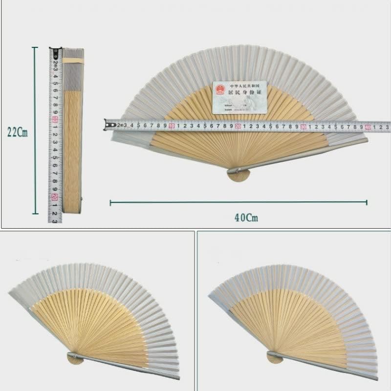 YFSDX Pure Color Silk ventilator Jednokrevetna strana prijenosna ženska bambusova poklon ručni svileni ventilatorski ljetni mali Hanfu navijači