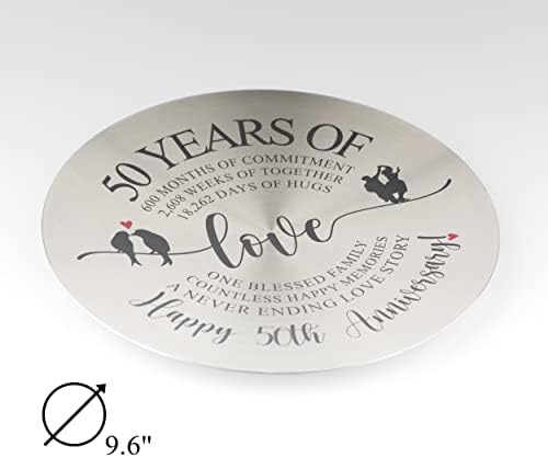 Tobohu 50 godina ljubavi Dekorativna zdjela s držačem, pokloni za roditelje 50. godišnjica, 50. godišnjica vjenčanja, zlatna godišnjica, sretan ukras 50. godišnjice