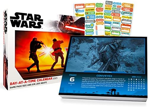 Star Wars 2023 Kalendar, BOX EDITION Bundle - Deluxe 2023 Star Wars Saga Day-At-Time kutija Kalendar sa preko 100 naljepnica kalendara