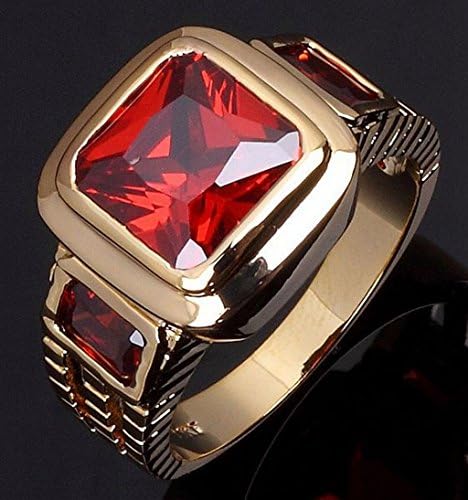 Phetmanee trgovina u trendu veličine 8,9,10,11,12 pasijans crveni granat 14k zlato ispunjen vjenčani muški prsten