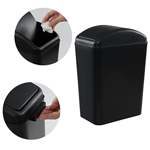 Drephia 4.5 galon kante za smeće sa gornjim poklopcem za ljuljanje, plastični smeće može sa poklopcem, crni