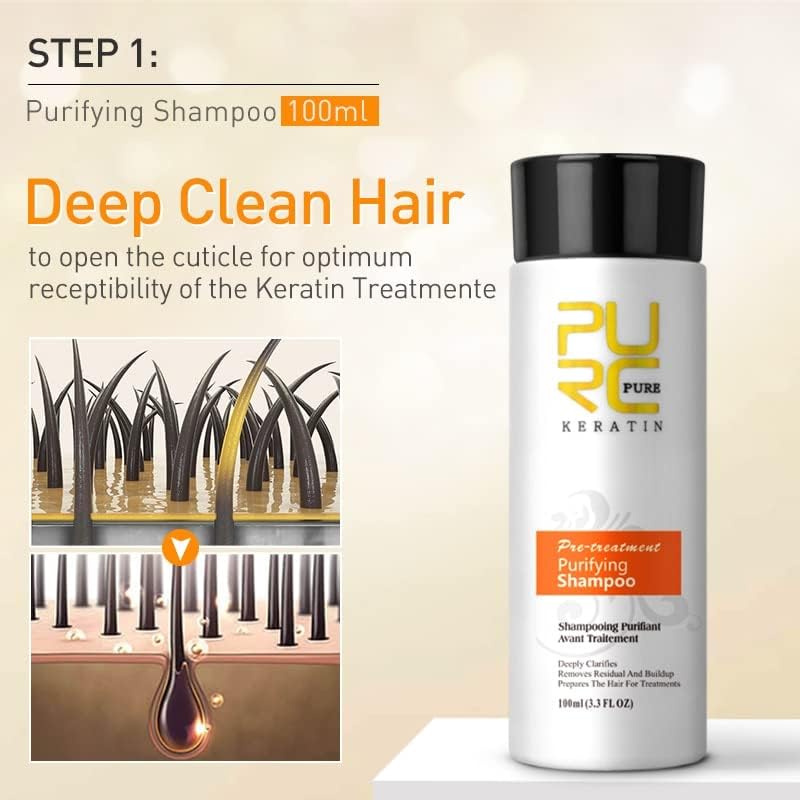 Brazilski keratin za ravnanje kose za kosu za kosu Oštećenje šampona za čišćenje Šampon za