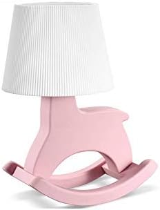 UxZDX Creative Cartooon Pink Rocking Horse Stolne lampe za stolni svetla za desktop Study