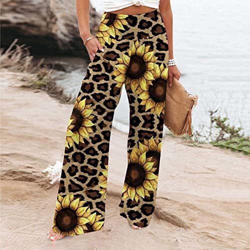Miashui kargo pantalone za žene žene visokog struka široke noge labave boje Palazzo pantalone Ležerne plaže Ležerne