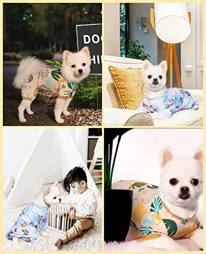 Topkins pseća pidžama, prozračne pseće PJs pseće košulje sa 4 noge, meke pidžame za štene za male