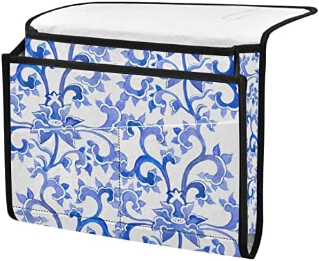 Cvjetni akvarelni dvobojni krevet bočni džepovi krevetići kreveta za pohranu Bedside Caddy 6 džep
