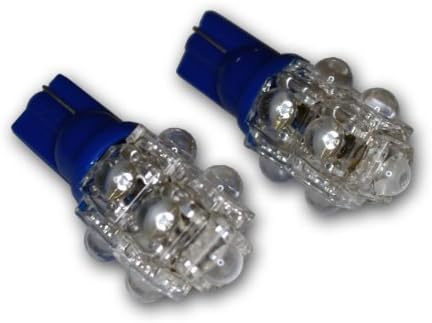 TuningPros LEDFSM-T10-B9 Prednji bočni marker LED žarulje T10 klin, 9 Flux LED plavi 2-PC set