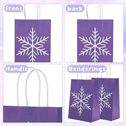 Jeyiour Snowflake Party Favors torbe dvostruko štampane zimske smrznute papirne kese za poklone Božićna