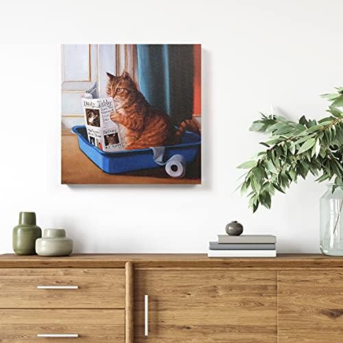 Empire Art Direct Throne Cat zid za kućne ljubimce, grafički otisak na umotanom platnu savremeni, spreman za