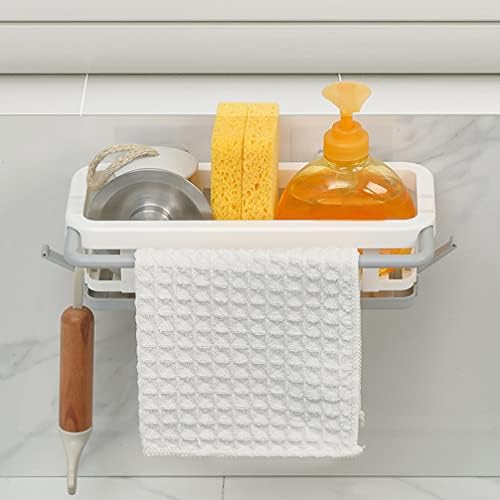 LIFKOME kuhinjski sudoper Caddy plastični uvlačivi držač sunđera na zidni držač za suđe vješalica za vješalicu za umivaonik Organizator stalak za košaru držač četke za sapun