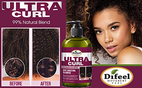 Difeel Ultra Curl s Argan & Shea maslac - Curl pojačavajući šampon 12 oz., Sulfat besplatni šampon izrađen sa prirodnim sastojcima
