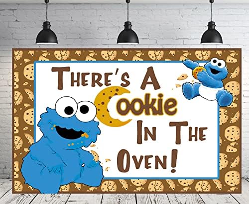 Baby Cookie Monster pozadina za rod otkrivaju potrepštine za zabavu 5x3ft postoji kolačić u pećnici baner za ulične dekoracije Baby Shower Party