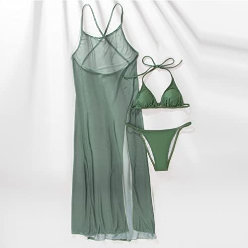 2023 Ženska splitska kostim za kupaći kostim obojeno bikini odijelo dugačka suknja od tri komada set za kupanje