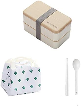 Qytecfh posuda za ručak 2 slojeva kutija za ručak za djecu Bento kutija japanske stile plastične hrane