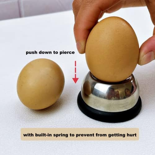 Pirser za jaja od nerđajućeg čelika za sirova jaja, Jawbush za teške uslove rada Poker za jaja sa čvrstom bazom i oštrom iglom za dobijanje dobrih tvrdo kuvanih jaja, kuhinjski Gadget za ljuštenje jaja protiv rđe