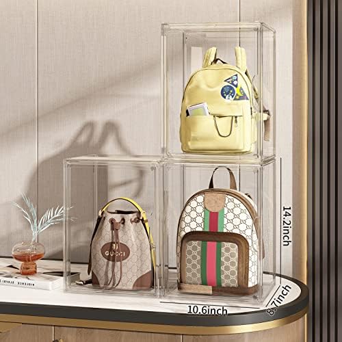 Clear Handbag Organizator za ormar, 3packs Organizator za torbicu, akrilna vitrina za torbicu/torbicu,