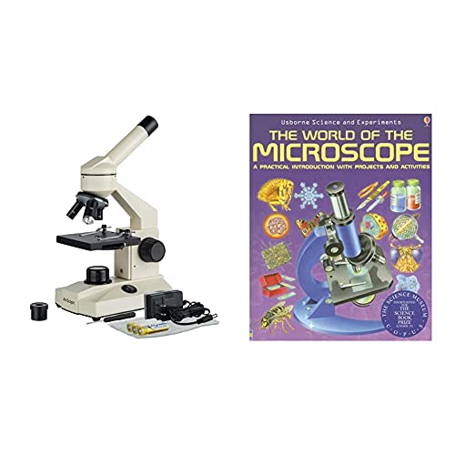 AmScope optička staklena sočiva potpuno metalni LED složeni mikroskop, 6 podešavanja 40x-1000x, prijenosni