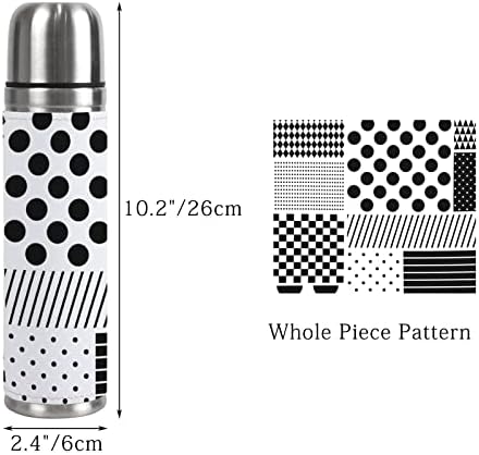 Vantaso boce za vodu izolirane vintage polka točkice patchwork crno-bijeli dvostruki zidni vakuumski šalica