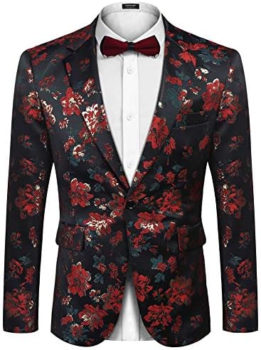 COOFANDY muške cvjetne smoking jakne sa jednim dugmetom stilska večera vjenčanica odijelo blejzeri Sako