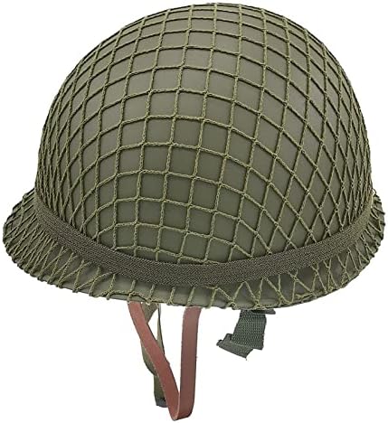 WWII američka vojska M1 kaciga, WW2 oprema, WW2 kaciga metalna replika s čeličnom školjkom sa mrežom