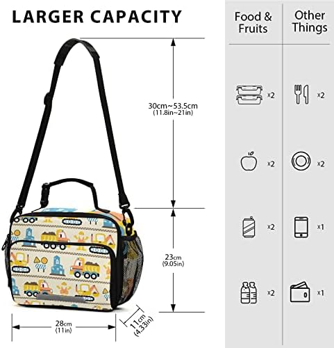 Cartoon car torba za ručak za djecu izolovana kutija za ručak za školska putovanja piknik BBQ Lightweght