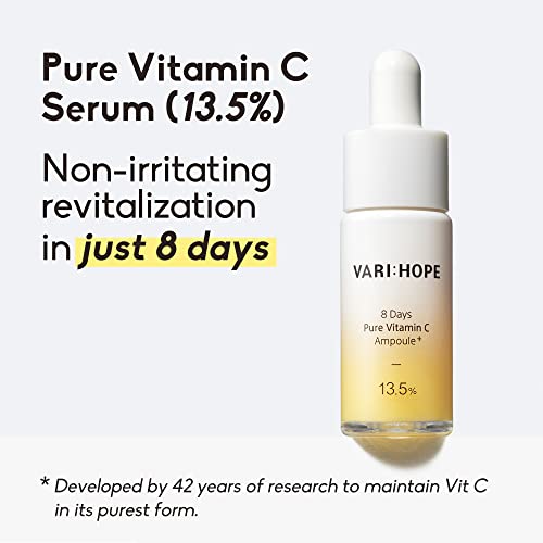 VARIHOPE 8 Days Pure Vitamin C stručnjak za ampule lica / korejska Njega kože sa vitaminom C za muškarce i žene / Serum za posvjetljivanje kože sa čistim vitaminom C | Serum vitamina C za lice
