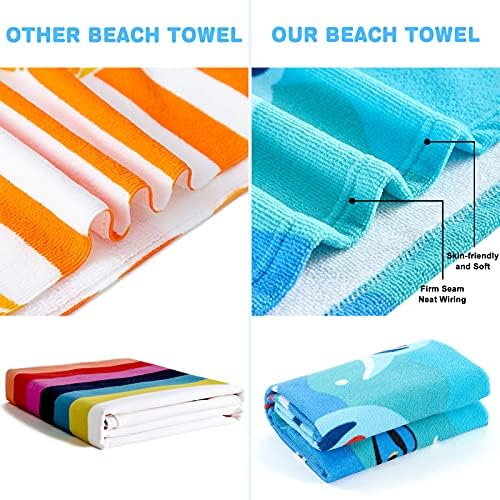 Touchet [2-paket] ručnik za plažu za djecu, bebu, dijete, morski pas ručnik za plažu i ručnike za plažu Dinasour