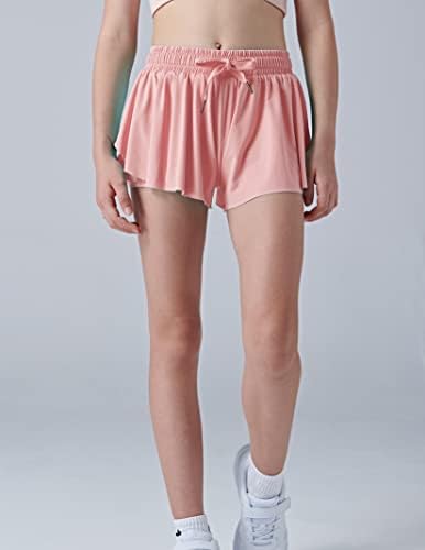 3 Paket devojke lepršave kratke hlače sa Spandex podlogom 2-u-1 omladinske leptir suknje za fitnes, trčanje,