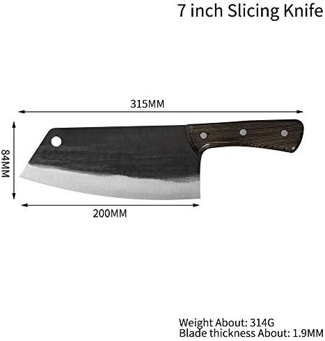 Nož za cijepanje mesa, 8-inčni mesarski nož za cijepanje kovani Kineski kamp srpski kuharski nož pun Tang narezan kuharski kuhinjski nož za sjeckanje