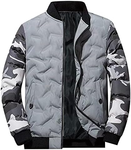 Zimska jakna za muškarce Camo Splice rukavi podstavljeni kaputi zadebljani termalni sportski jakni kamuflažna pamučna podstavljena odjeća