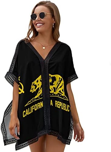 BAIKUTOUAN Zastava Komunistička kalifornijska Republika Ženska odjeća na plaži bikini kupaći kostim plaža Swim Cover Up Dress Print
