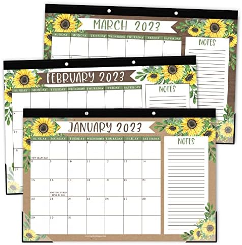 1 suncokret Veliki stolni kalendar 2023-2024 Kalendar Pad, 1 Veliki magnetski kalendar za hladnjak