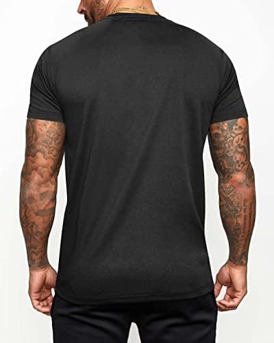 Uni Clau muške Casual Henley majice kratki rukavi modni pamučni dugme Henley majice