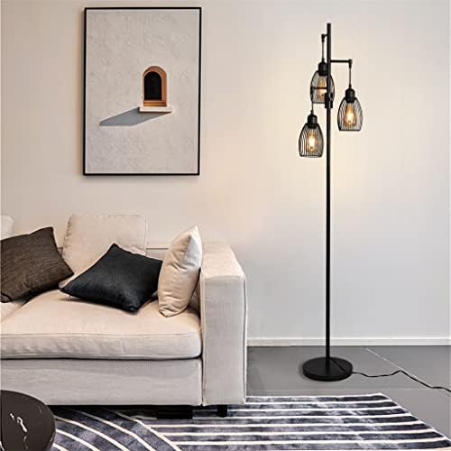ZlxDP LED industrijska podna svjetiljka na farmi kreveta, sa 3 viseća svjetiljka od vintage stajaćih
