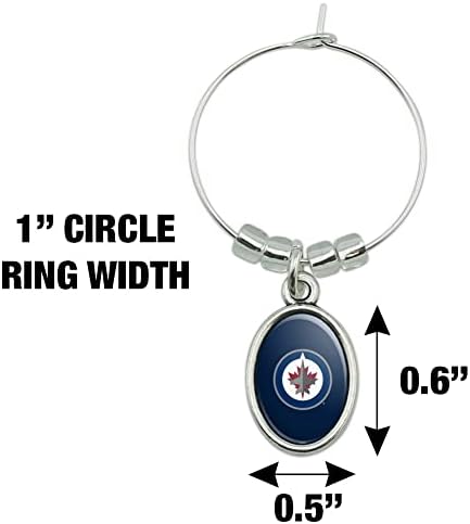 Winnipeg Jets Logo Vinsko Staklo Ovalni Šarm Marker Za Piće