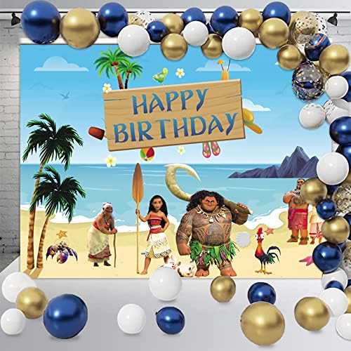 Moana Happy Birthday Theme Photography Backdrop plaža okean Seaside Island Photo Moana pozadina djevojke