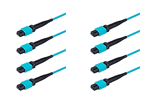 SpeedyFibertx - 4-pakovanje 0,20 metra 12 Nizak gubitak bez prikoljavanja MPO u mPO vlakno kabel, tip-b, OM3