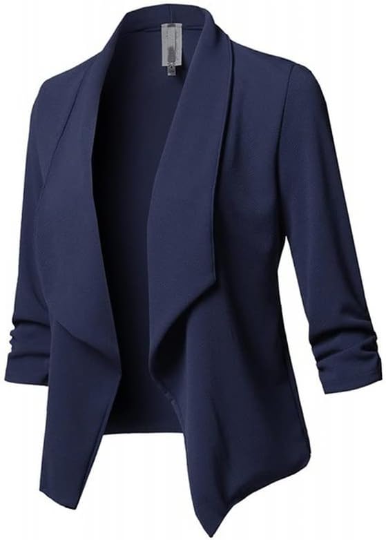 Lang Xu staklene žene crne tanke bluže kardigan kaput dugih rukava Ženske bluže jakne Ležerne prilike Business Suits Lady
