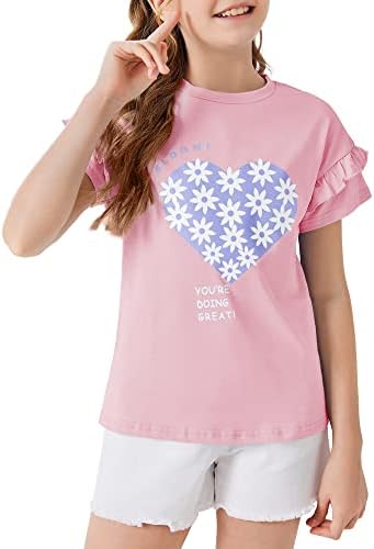 Foshow Grils Kratke Rukave Majice Vrhovi Kids Crew Vrat Print T Shirt Ljetna Slatka Tee Tunika Bluza