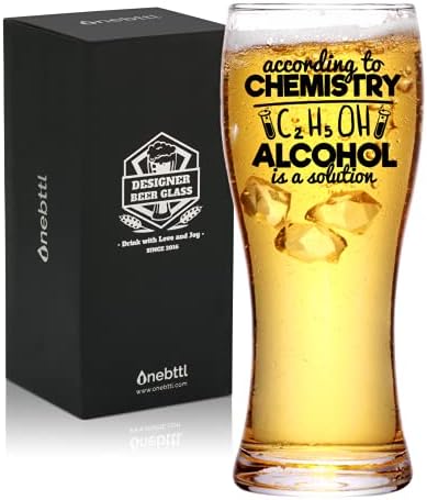 Onebttl naučni pokloni za odrasle, smiješna hemijska čaša za pivo za ljubitelje nauke i učitelje 15oz