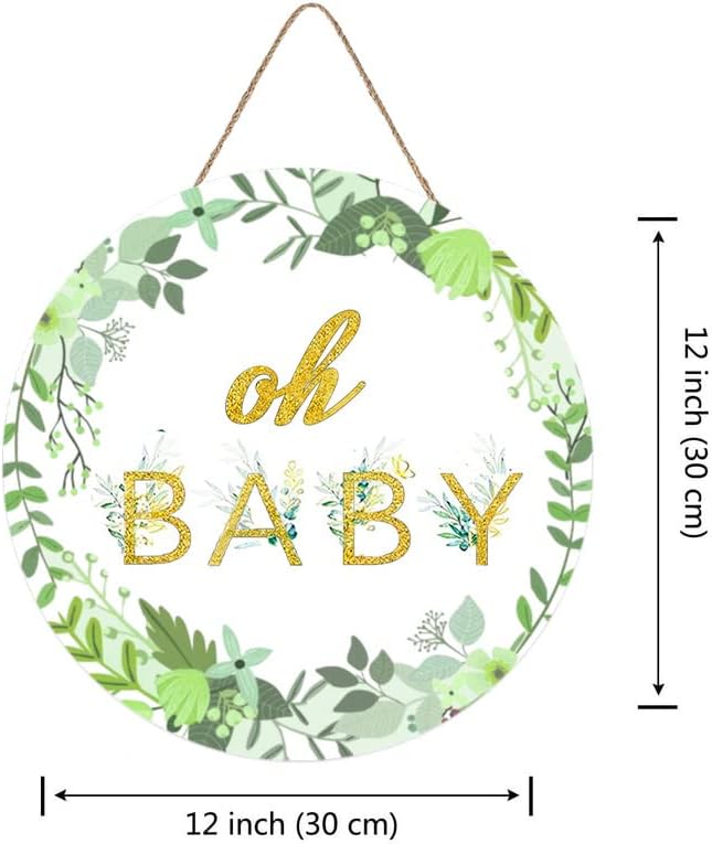 Oh Baby znak za Baby Shower dekoracije drveni Baby Shower znak za 1. rođendan Baby Shower Welcome Baby okrugli